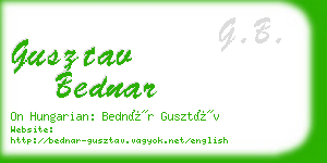 gusztav bednar business card